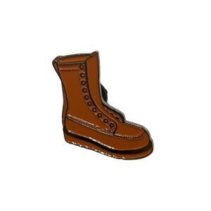 Classic Moc-Toe Work Boot Enamel Pin – Heritage Leather Boot Lapel Pin